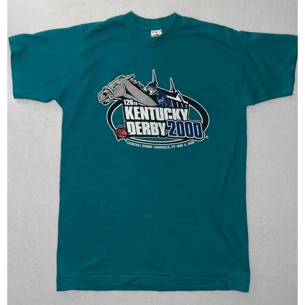 Vintage 2000 Kentucky Derby 126 T Shirt Single Stitch Horse Racing Adult M RARE